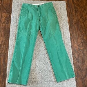 Boden Pants Mens Size 34X31 Green Trousers Flat Front Chino Trouser Cotton